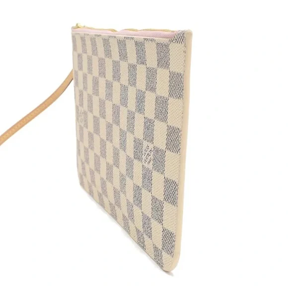 Authentic Louis Vuitton NEW Neverfull MM damier azur pink ballerina wristlet - Picture 8 of 11